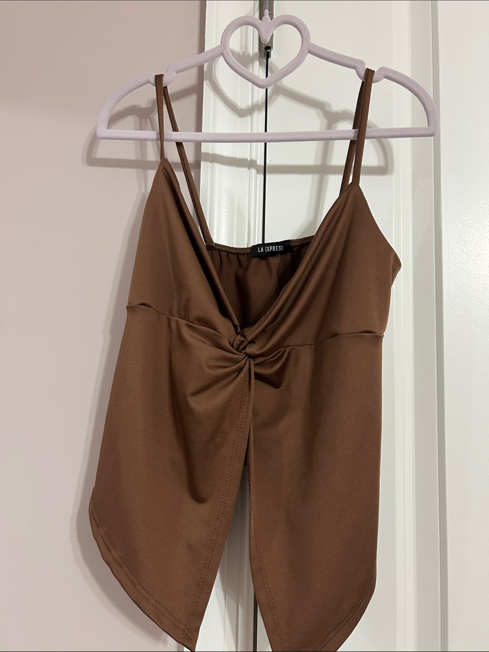 Express Brown Twist-Front Camisole Top